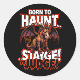 Jersey Devil Born To Haunt Funny Cryptid Humor Ronde Sticker