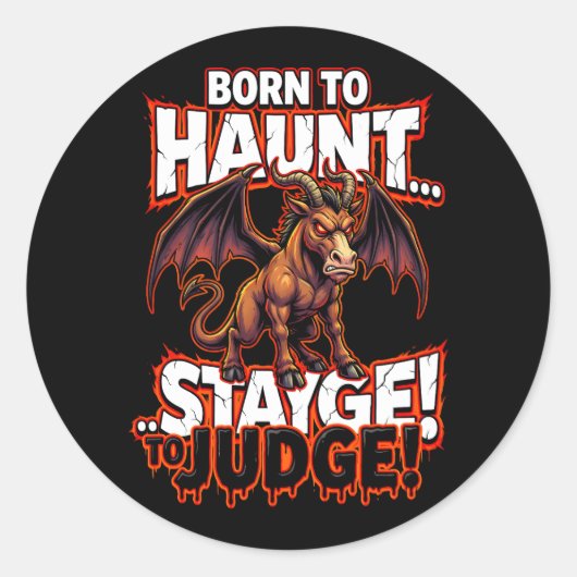 Jersey Devil Born To Haunt Funny Cryptid Humor Ronde Sticker (Voorkant)