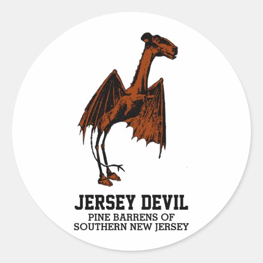 Jersey Devil Creature Cryptid Ronde Sticker (Voorkant)