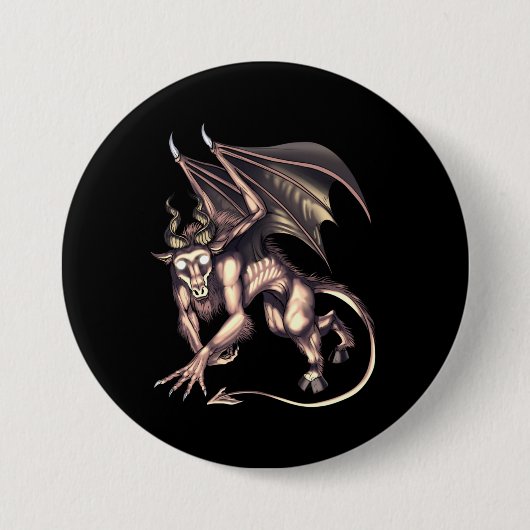 Jersey Devil Cryptid Creature Ronde Button 7,6 Cm (Voorkant)