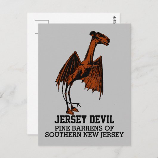 Jersey Devil Cryptid tekst Briefkaart (Voorkant / Achterkant)