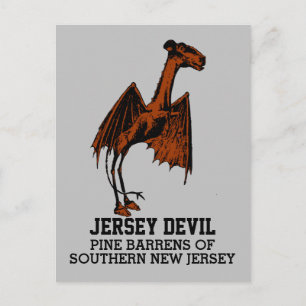 Jersey Devil Cryptid tekst Briefkaart
