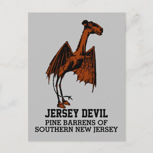 Jersey Devil Cryptid tekst Briefkaart (Voorkant)