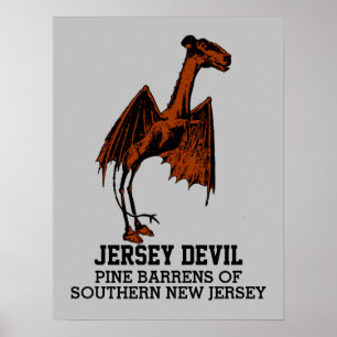 Jersey Devil Cryptid tekst Poster