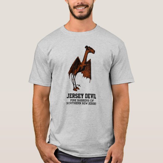 Jersey Devil Cryptid tekst T-shirt (Voorkant)
