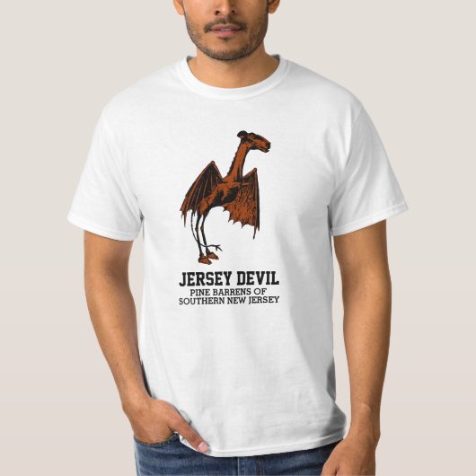 Jersey Devil Cryptid tekst T- T-shirt (Voorkant)