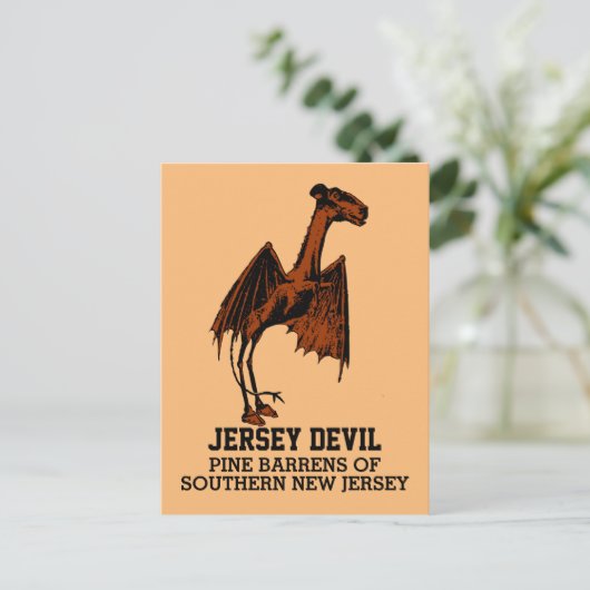 Jersey Devil Cryptid  Text Po Briefkaart (Staand voorkant)