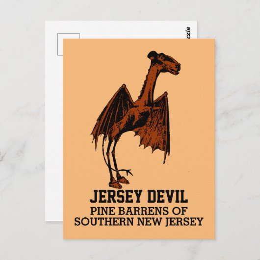 Jersey Devil Cryptid  Text Po Briefkaart (Voorkant / Achterkant)