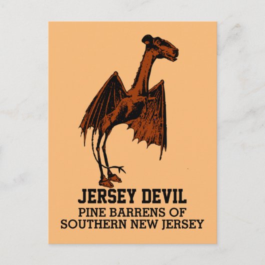 Jersey Devil Cryptid  Text Po Briefkaart (Voorkant)