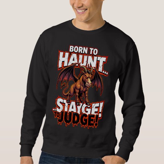 Jersey Devil Geboren Om Te Kwijlen Funny Cryptid H Trui (Voorkant)