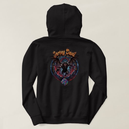 Jersey Devil Horror Embleem Hoodie (Design achterkant)