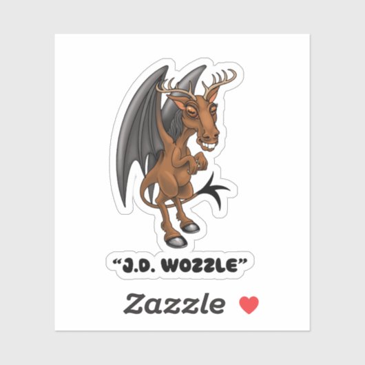 Jersey Devil, J.D. Wozzle" Cryptid-sticker Sticker (Vel)