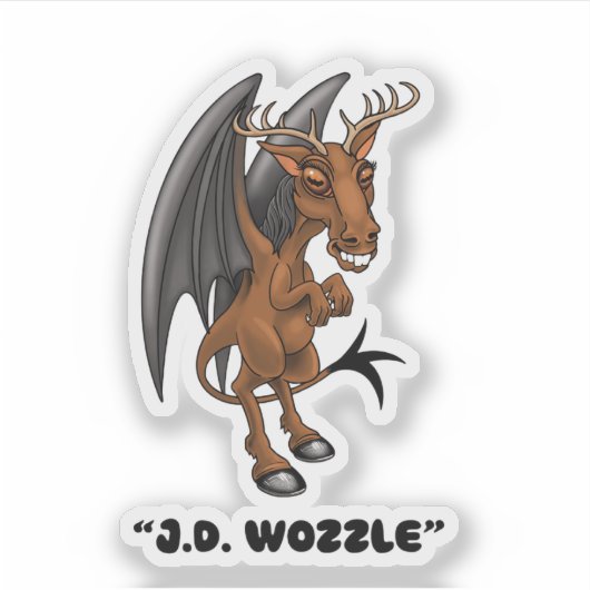Jersey Devil, J.D. Wozzle" Cryptid-sticker Sticker (Voorkant)