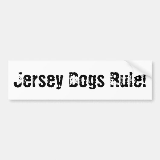 Jersey Dogs Rule! Bumpersticker (Voorkant)