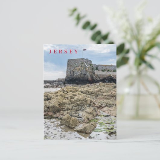 Jersey Elizabeth Castle bastion uitzicht briefkaar Briefkaart (Staand voorkant)