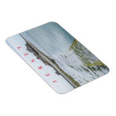 Jersey Elizabeth Castle Causeway uitzicht magneet (Rechterzijde)