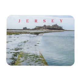 Jersey Elizabeth Castle Causeway uitzicht magneet