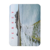 Jersey Elizabeth Castle Causeway uitzicht magneet (Verticaal)