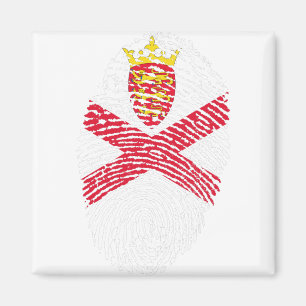 Jersey Flag Fingerprint Country Pride Identity Magneet