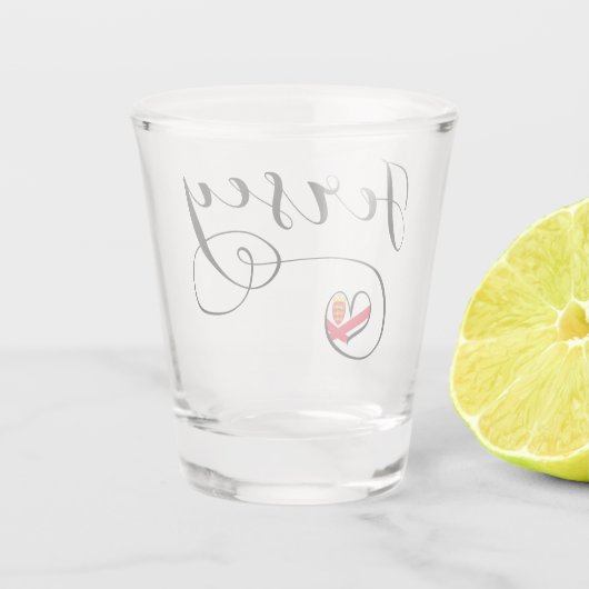 Jersey Flag Heart, Kanaaleilanden Shot Glas (Achterkant)