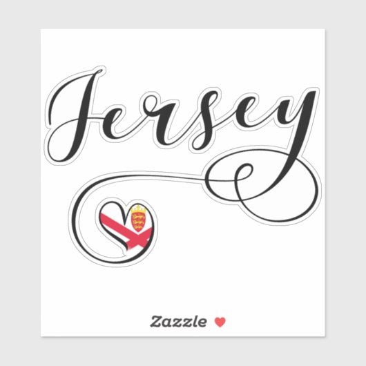Jersey Flag Heart, Kanaaleilanden Sticker (Vel)