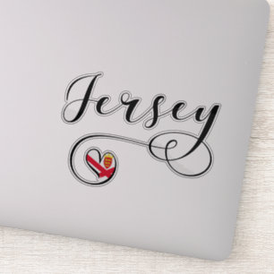 Jersey Flag Heart, Kanaaleilanden Sticker