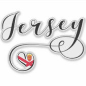 Jersey Flag Heart, Kanaaleilanden Sticker (Voorkant)