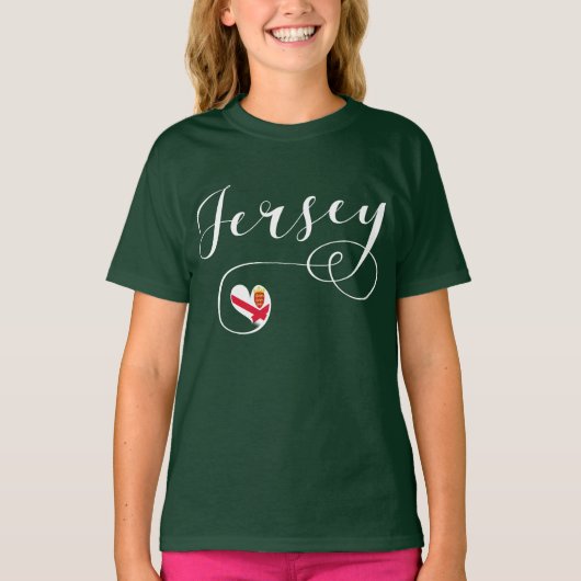 Jersey Flag Heart, Kanaaleilanden T-shirt (Voorkant)