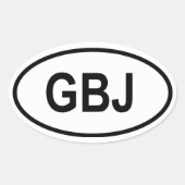 Jersey "GBJ" Ovale Sticker (Voorkant)