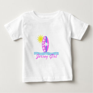 Jersey Girl baby Bodysuit roze Surfboard W/Sun