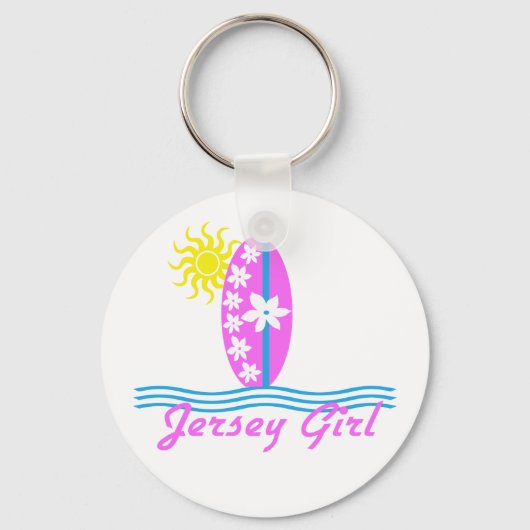 Jersey Girl baby Bodysuit roze Surfboard W/Sun Sleutelhanger (Voorkant)