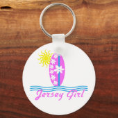Jersey Girl baby Bodysuit roze Surfboard W/Sun Sleutelhanger (Voorkant)