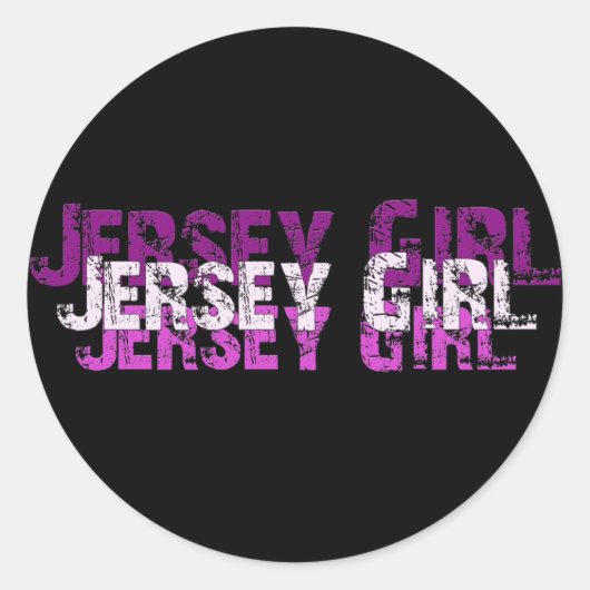 JERSEY GIRL-cadeautjes en groeten Ronde Sticker (Voorkant)