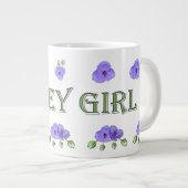 "Jersey Girl" met paarse violetten Grote Koffiekop (Voorkant rechts)