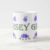 "Jersey Girl" met paarse violetten Grote Koffiekop (Voorkant)