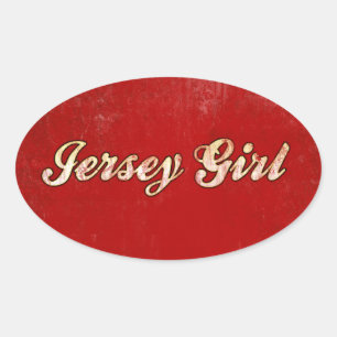 Jersey Girl Ovale Sticker