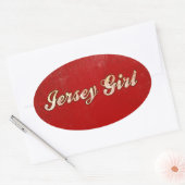 Jersey Girl Ovale Sticker (Envelop)