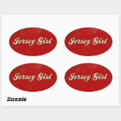 Jersey Girl Ovale Sticker (Vel)