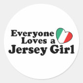 Jersey Girl Ronde Sticker (Voorkant)