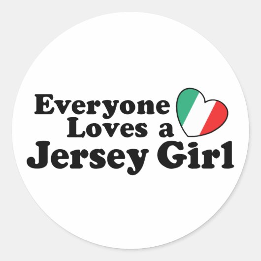 Jersey Girl Ronde Sticker (Voorkant)