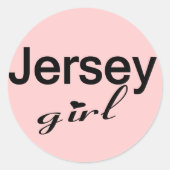 Jersey Girl Ronde Sticker (Voorkant)