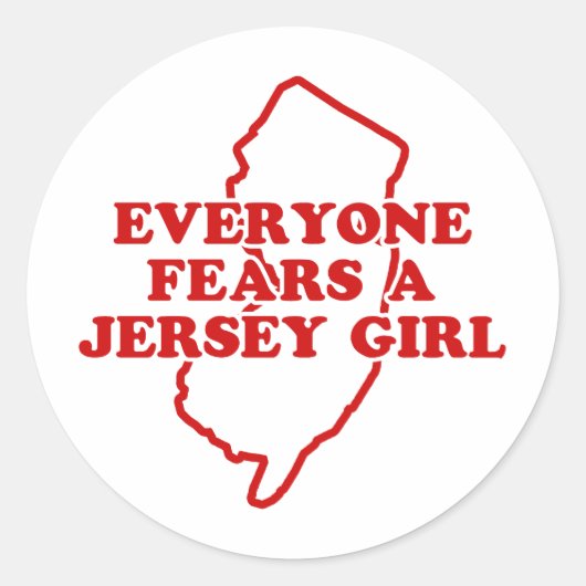 Jersey Girl Ronde Sticker (Voorkant)