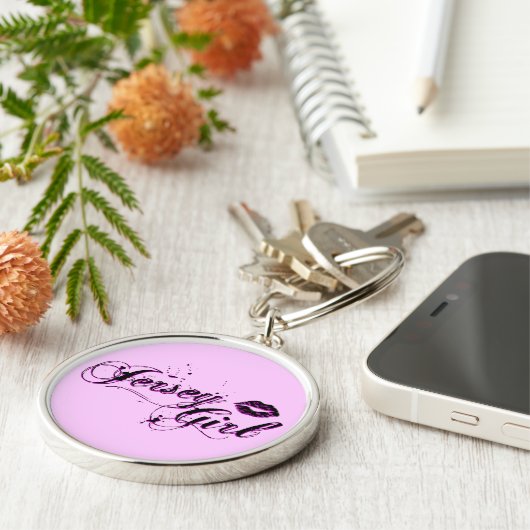 Jersey Girl Silver Sleutelhanger (Zijkant)