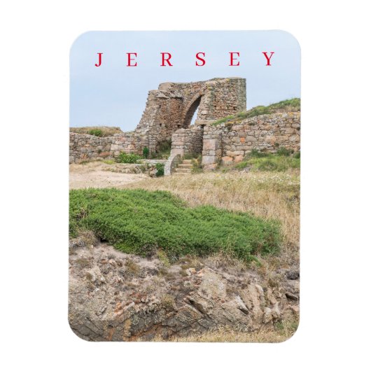 Jersey Grosnez Castle ruïnes uitzicht koelkastmagn Magneet (Verticaal)