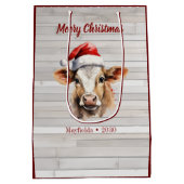 Jersey Koe Barn Wood "Moory Christmas" Medium Cadeauzakje (Achterkant)