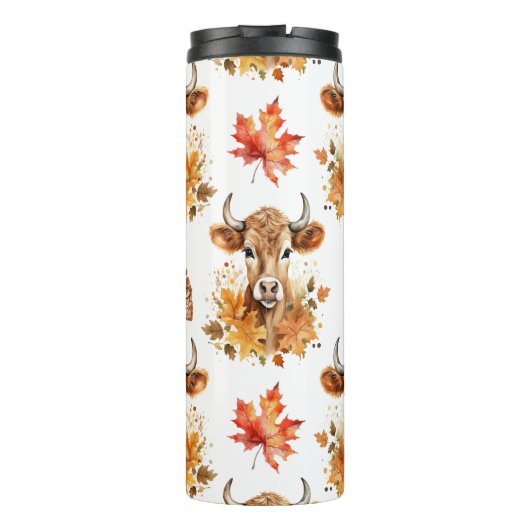 Jersey Koe Fall Leaves Thermosbeker (Achterkant)