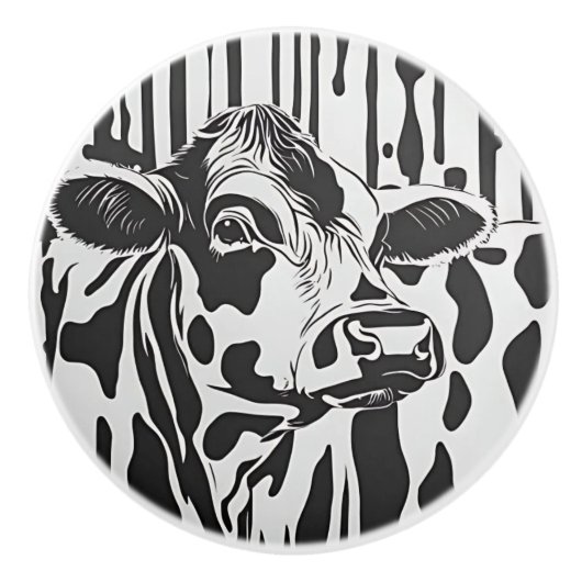 Jersey Koe keramische knop (Voorkant)