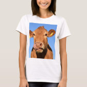 Jersey Koe likken zijn neus T-shirt (Voorkant)