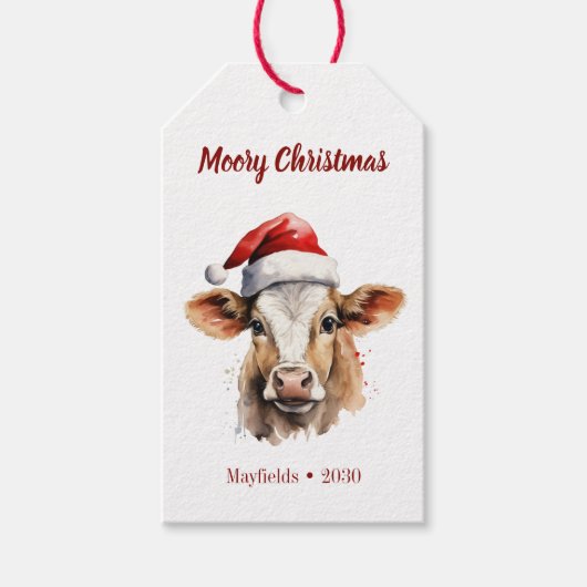 Jersey Koe "Moory Christmas" Cadeaulabel (Voorkant)