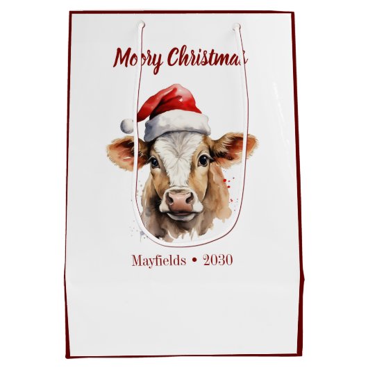 Jersey Koe "Moory Christmas" Medium Cadeauzakje (Achterkant)
